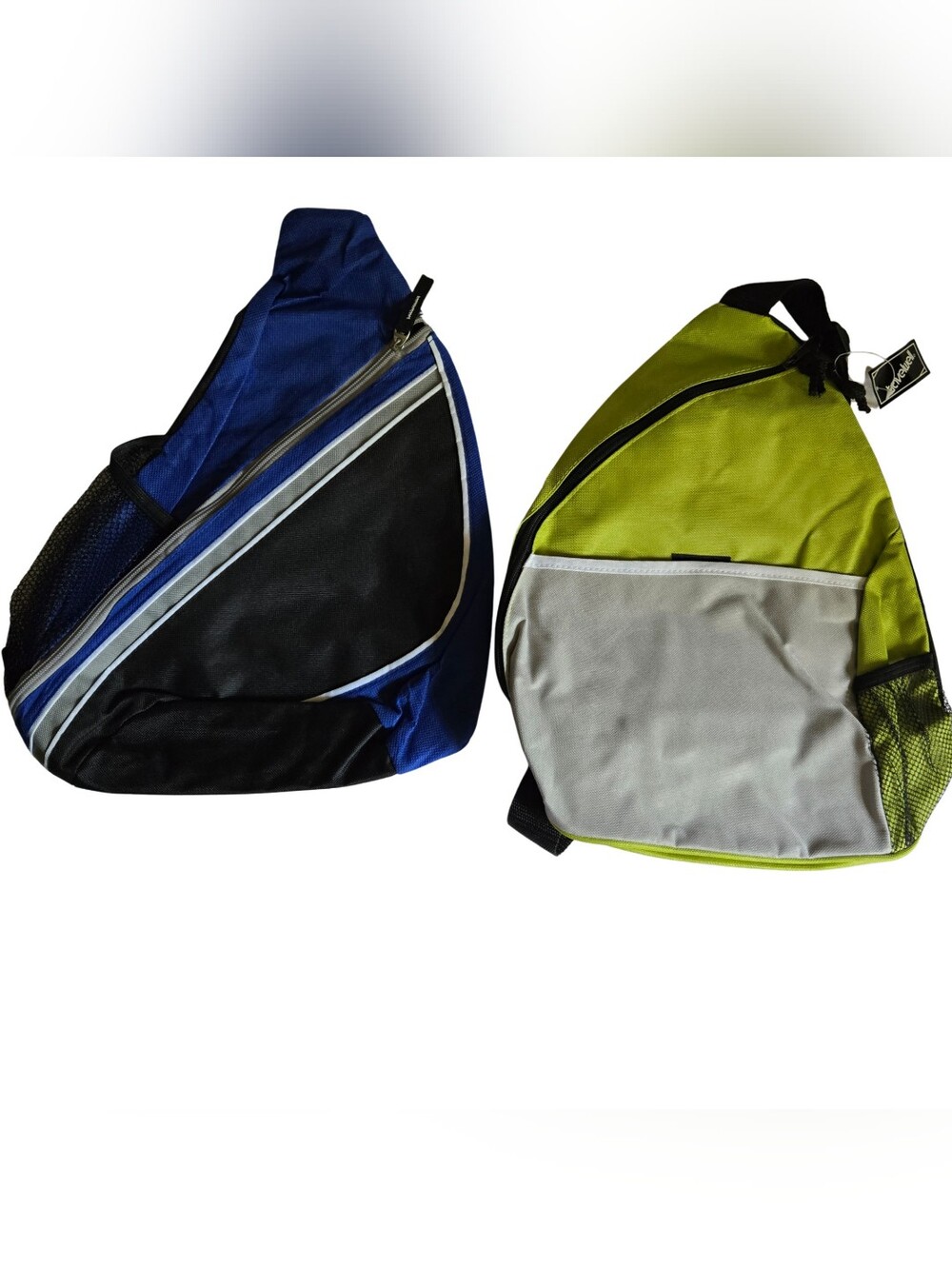 2 Pack - Lime Green Sling Bag + Blue Sling Bag
